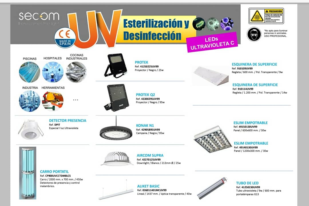 Lluminàries ultra-violeta C ús germicida elimina virus, bacteries i fongs mitjançant un un procés fotoquímic ideal per hospitals, restaurants, escoles, piscines i tot tipus de industrials. Entrega immediata. info:652 20 55 69
#mgrepresentacions #covid19 #protegete #protegeixte