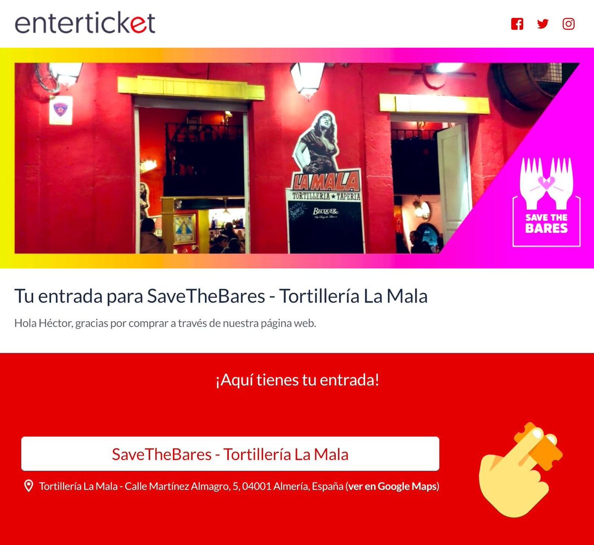 hectorubio's tweet photo. @alanxelmundo En España tenemos una plataforma que se llama @savethebares en la que compras cupones de consumición para gastar cuando vuelvan a abrir.

De ese modo, anticipas dinero a tus locales favoritos para que puedan subsistir. Es otra iniciativa. 

Ojalá pronto pueda gastar el mío 😉. https://t.co/z5JKitTxbs