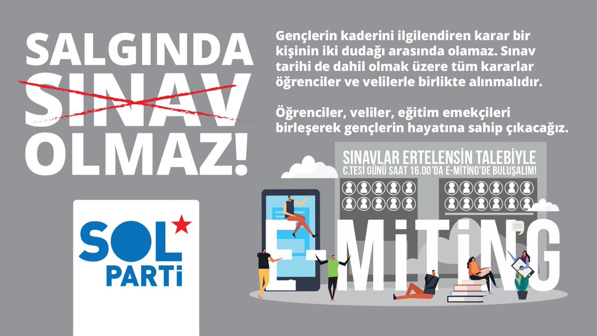 RizeSOL's tweet photo. Milyonlarca gencin hayatına, aileleriyle birlikte verdikleri emeklere sahip çıkacağız.
#SalgındaSınavOlmaz Sınavlar salgın sonuna kadar ertelensin. Sesimizi her yerde birleştirelim. #EMiting 16 Mayıs, 16.OO'da buluşacağız. https://t.co/ciQENXaGaz