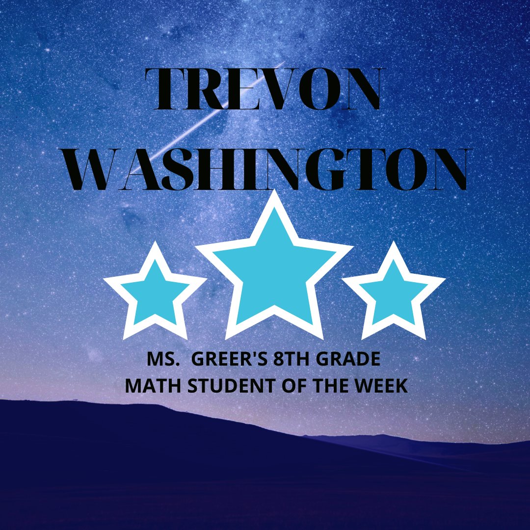 SimmonsPinckney's tweet photo. Ms. Greer has a few Star Students this week! Trevon Washington in 8th Grade and Zahara Felder and Jonaisha Watts in 7th Grade. Keep going Panthers! You're almost to this year's finish line! #elearning #pantherpride #spmstudentsuccess #spmstrong #thisisccsd https://t.co/XQcW2MUUIM