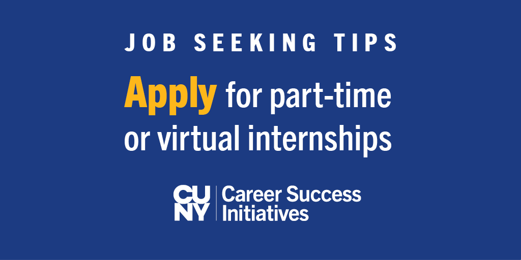 CUNY_Works's tweet photo. Companies are still hiring for virtual positions. Need help finding an internship? Subscribe to our weekly opportunities list: https://t.co/z1RoINL5Bg #CUNYWorksJobTips https://t.co/XFvgUPgWB5