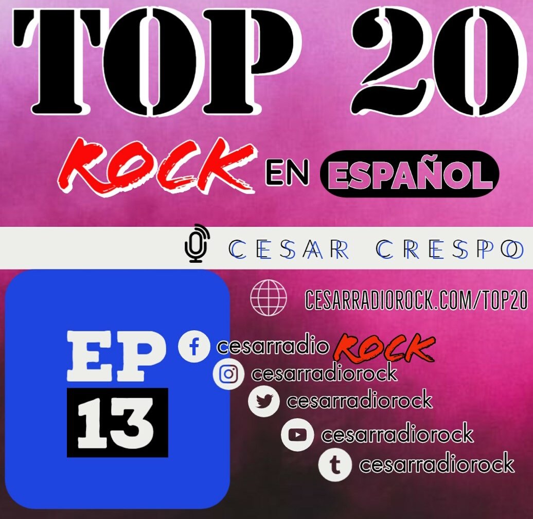 CESARRadioRock's tweet photo. HOY🔝 #TOP20 🔝
con @MrCesarCrespo episodio 13
🔴 MIE 20:00 #ESTRENO (GMT-4) BOL
▶️ SAB 17:00
▶️ JUE 00:00
tune in @CESARRadioRock
🌐 https://t.co/WT3T9jjEq3
📲 https://t.co/RVC388CULc
📲 https://t.co/Rrye1YGM7u…
📍 @HABILWEB @BangBolivia #Vapoo @maxsacosta #Pikeos https://t.co/vaWFVabvwP