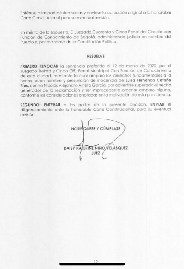 nikoarrieta's tweet photo. Llego el fallo de la impugnación de la tutela que puso @luisafernandaw en mi contra, la tutela es improcedente, ash mi Lu, que tristeza. 🥺  (Republicado con la primera parte) https://t.co/pSziSyD2OF