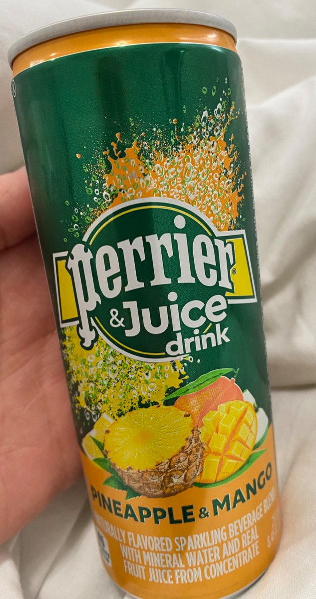 DeliciousEnt's tweet photo. @Perrier I’m in LOVE with Perrier &amp; Juice drink Pineapple &amp; Mango the taste is amazing. Every time I find it. I try to but as many as possible lol https://t.co/h8WVjGewbT