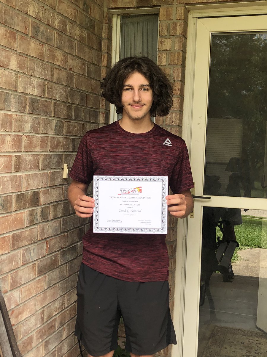 girouard_dana's tweet photo. Coach Hammond &amp; Coach Phlieger just surprised Zack with a visit. He earned Academic All-State honors from TTCA. Thanks to you both  &amp; Coach Dunlap for all your support and encouragement the last 4 years. Congrats !!🎾🎓 @OfficialCISD @CrandallHS https://t.co/jGnW2fXo9J
