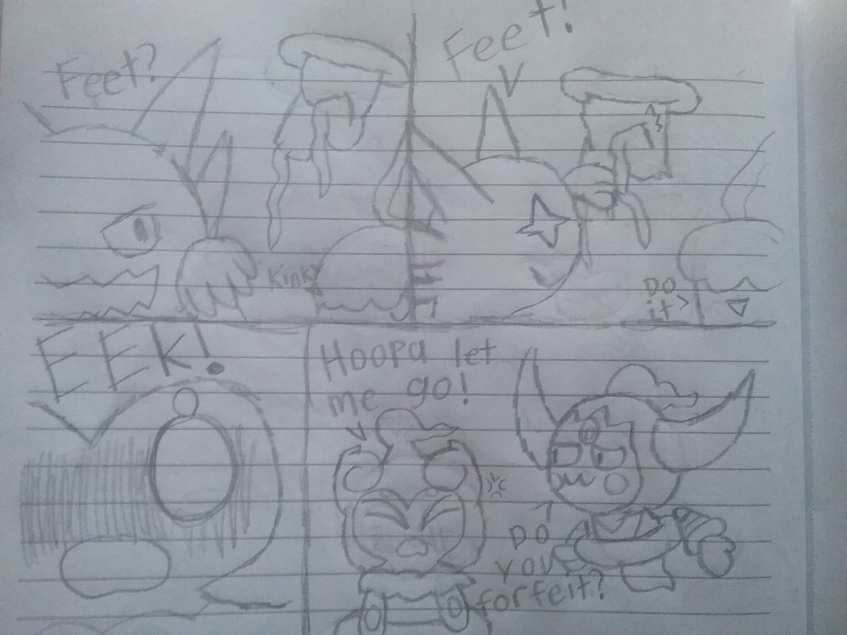 Hoopa vs Marshadow sketch comic part 3.

Haunter, stay away from my Marshy! 