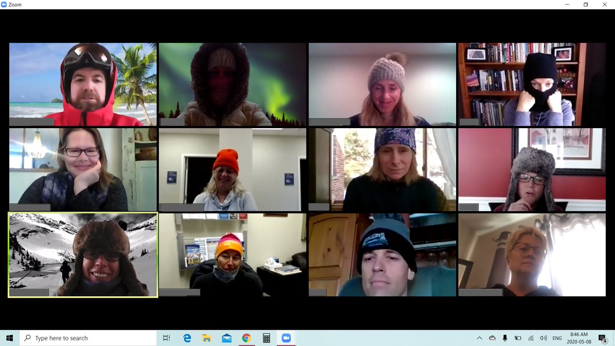 NMuskokaNPLC's tweet photo. It was snowing (a lot) here in Muskoka last Friday. So for our "Fun Friday" Zoom meeting, we all played along with Mother Nature! It's important to have fun! Our Team has a lot of fun, while also working hard for our patients! #teamworkmakesthedreamwork #NPLC https://t.co/O2ll05R1Pd