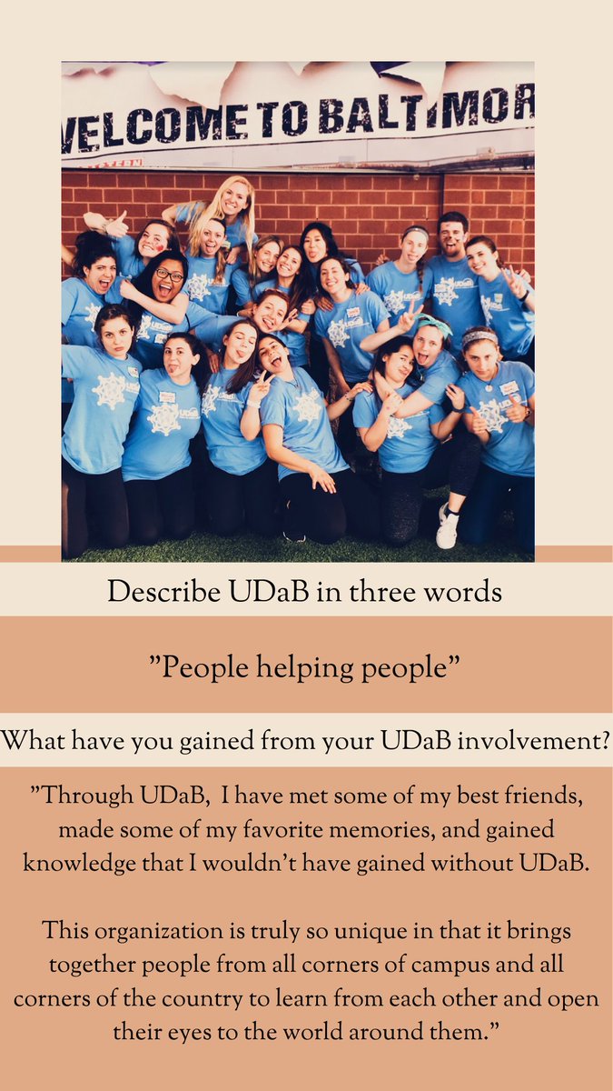 Introducing another Human of UDaB, Carly Sullivan! Read about her past UDaB experiences, why she decided to get involved with the organization, and what advice she has for future participants. Stay tuned for more leadership spotlights!
