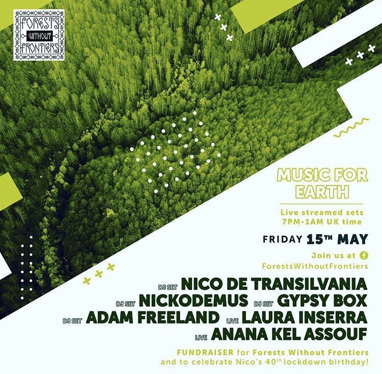 ForestsWF's tweet photo. Join us Friday for a night of DJs and live music with @nicodetransilvania + friends. Help the forests and celebrate her 40th birthday in #lockdown. Join our Facebook page where will be streamed live. https://t.co/AeIvAWfd6u #MusicForEarth #planttrees #forestswithoutfrontiers https://t.co/hPkXIDqKsv