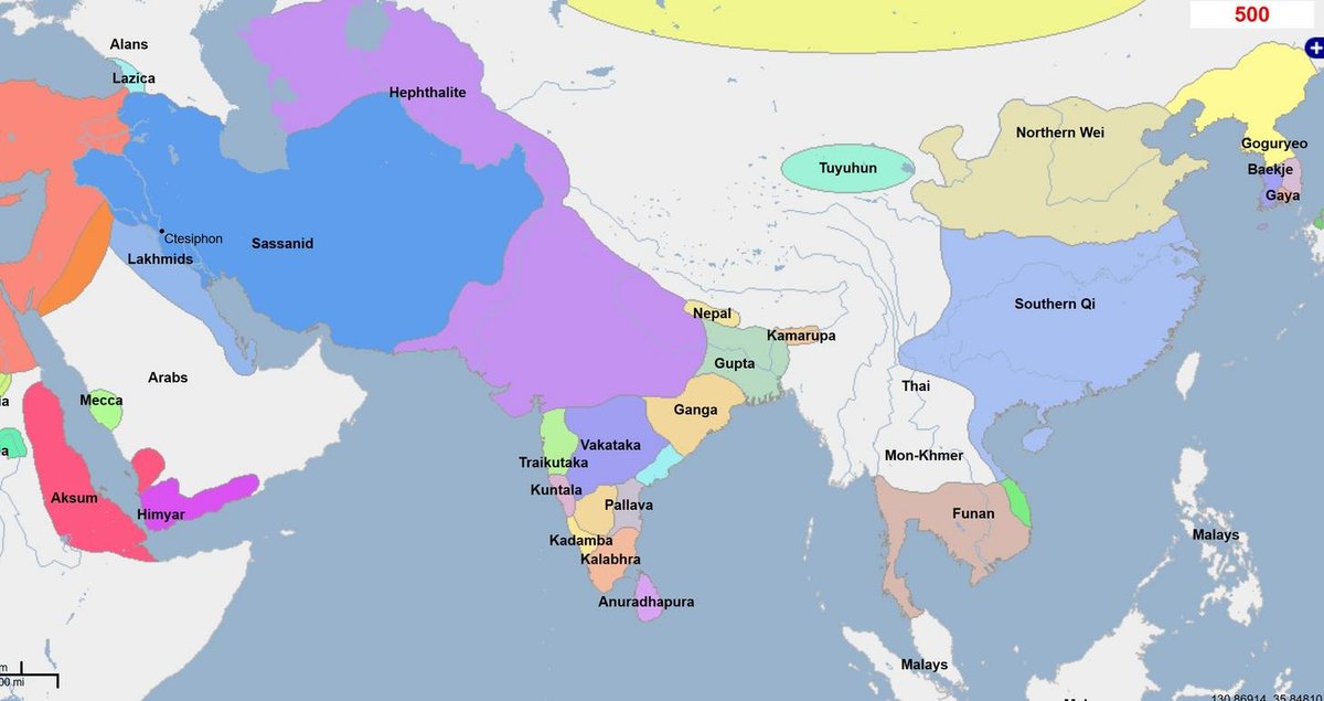 500 ADThe Hephthalites in the North or "White Huns" are the ancestors of Pashtuns who have made their entry. Der mazartkhwa yam zma malgaryo, da 12th tribe wala theory tol bakwas d.6/24