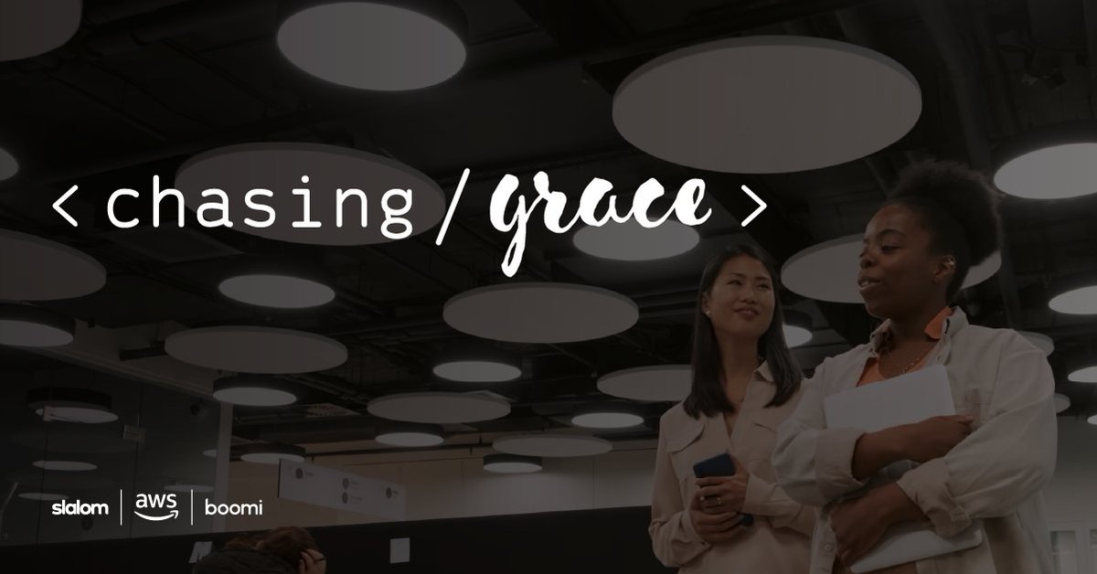 boomi's tweet photo. We’re excited to partner with @Slalom and @awscloud to bring you #ChasingGrace, a series about diversity and inclusion in tech. Join us May 21 to learn about the #wagegap and how women are leading these important conversations in the workplace. https://t.co/Bg77uLf8HU https://t.co/rLkWmpq12p