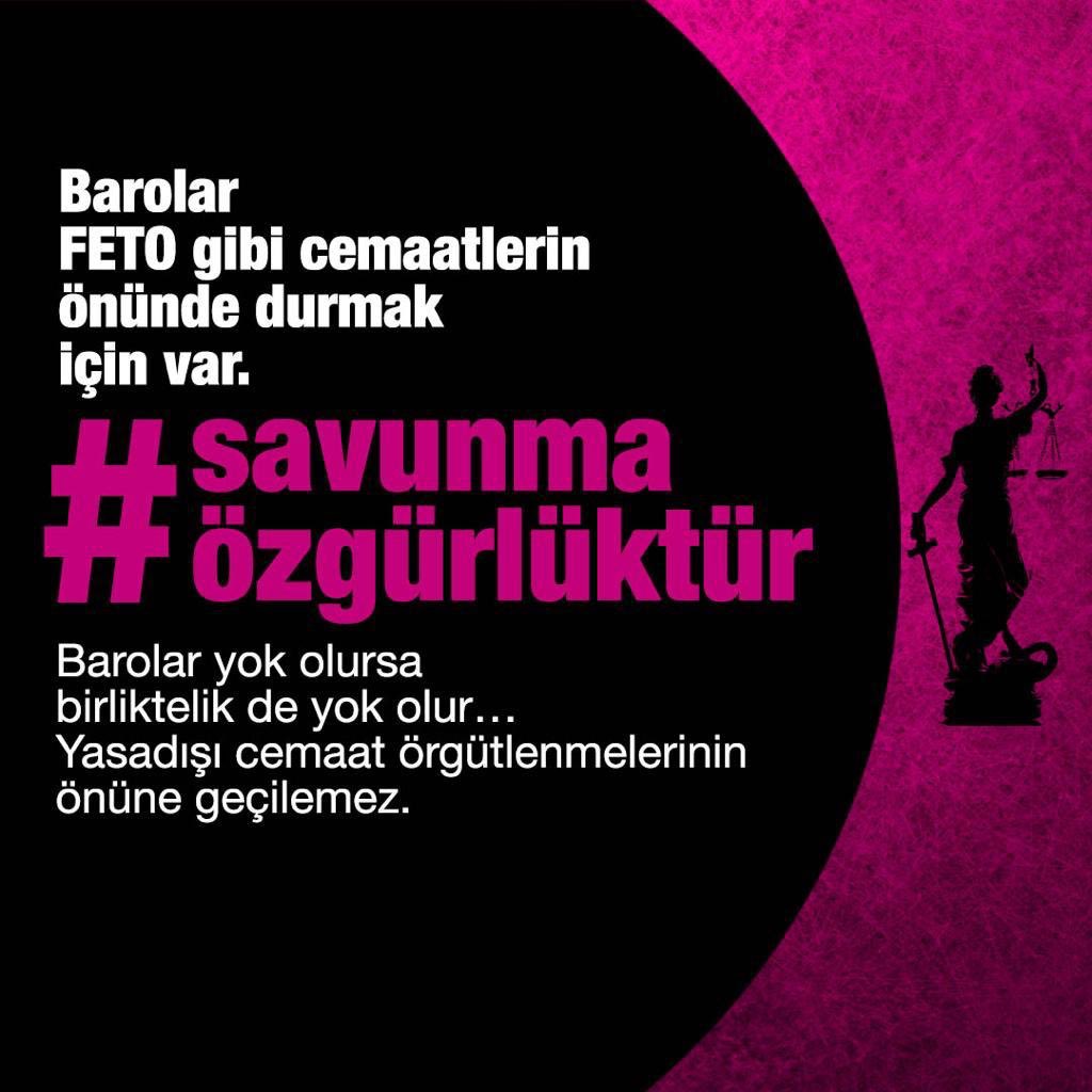 MstYkr's tweet photo. Demokratik hukuk devletinin olmazsa olmazı güçlü Barolardır. Baroları bertaraf etmek veya etkisizleştirmek yargıya vurulan neşterdir. #SavunmaÖzgürlüktür https://t.co/nKzkvU7xXr