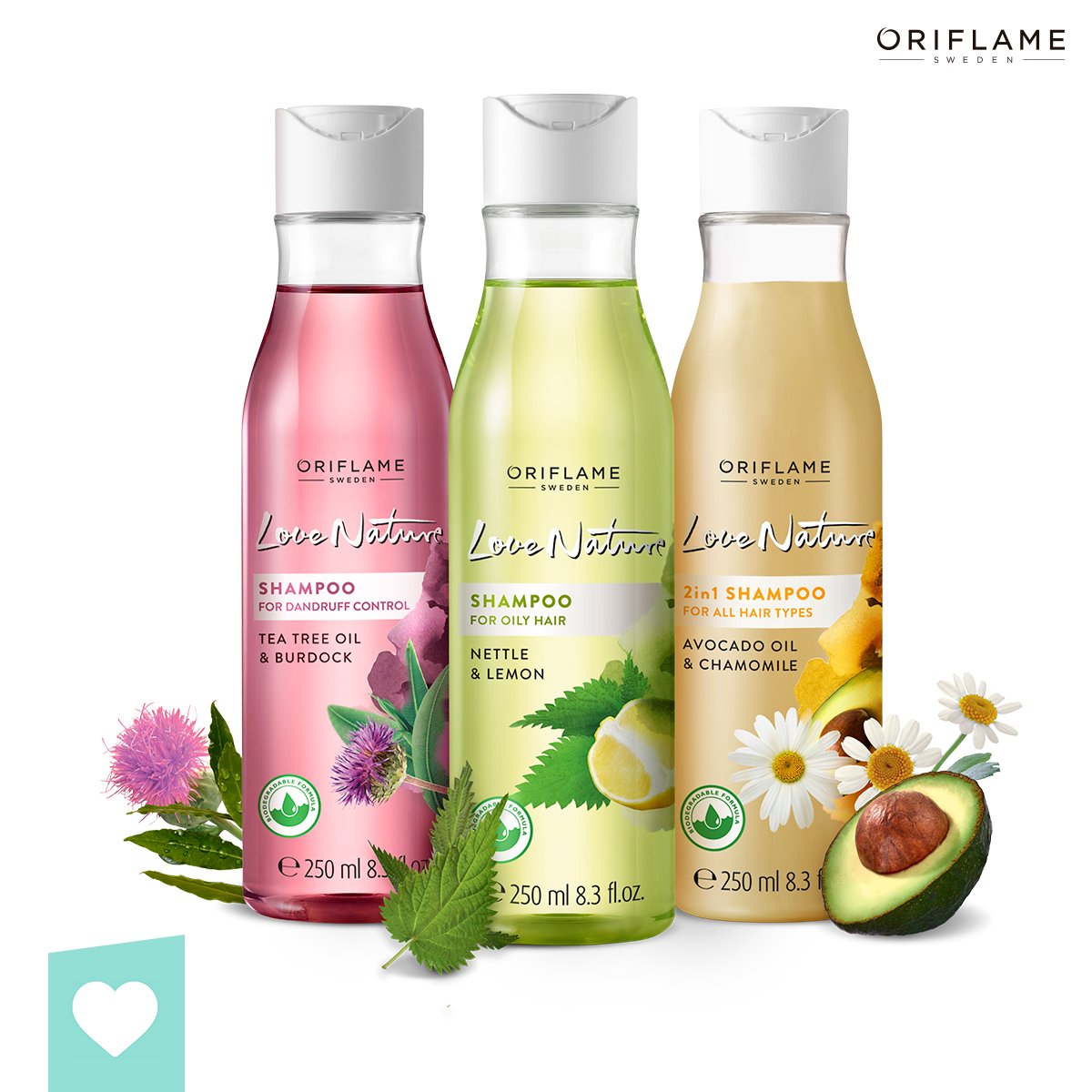 OriflameMexico's tweet image. ¿Caspa, cabello graso o normal? #LoveNature tiene un Shampoo para cada una de tus necesidades, con fórmulas biodegradables e ingredientes naturales que mejoran la textura de tu cabello ♥️🌎 #OriflameTeQuiereBien