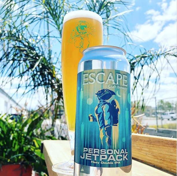 Out this Friday! If you're near #Redlands #California drop by <a href="/EscapeCraftBrew/">Escape Craft Brewery</a> and try one on! #craftbeer #beerlabel #art #illustration #design #jetpack #rocketman