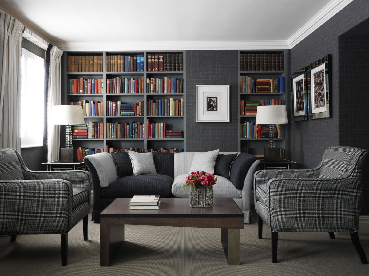 Firmdale_Hotels's tweet photo. #Roomoftheweek: The Marylebone Room is one of the larger suites in #DorsetSquareHotel with a spacious bedroom & a separate living area with a library. Learn more about this monochrome room this week on the blog: https://t.co/1mJ8XZJq1w #KitKempDesignThread. https://t.co/Ruzy77C9zL
