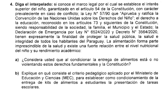 SenadoresPy's tweet photo. "No hay condicionamiento para la entrega de kits de alimentos", responde el ministro @petta08 a la #Pregunta4, durante su interpelación por la Cámara Alta.

#SenadoPy 

@MECpy https://t.co/SXlJxjFsTr