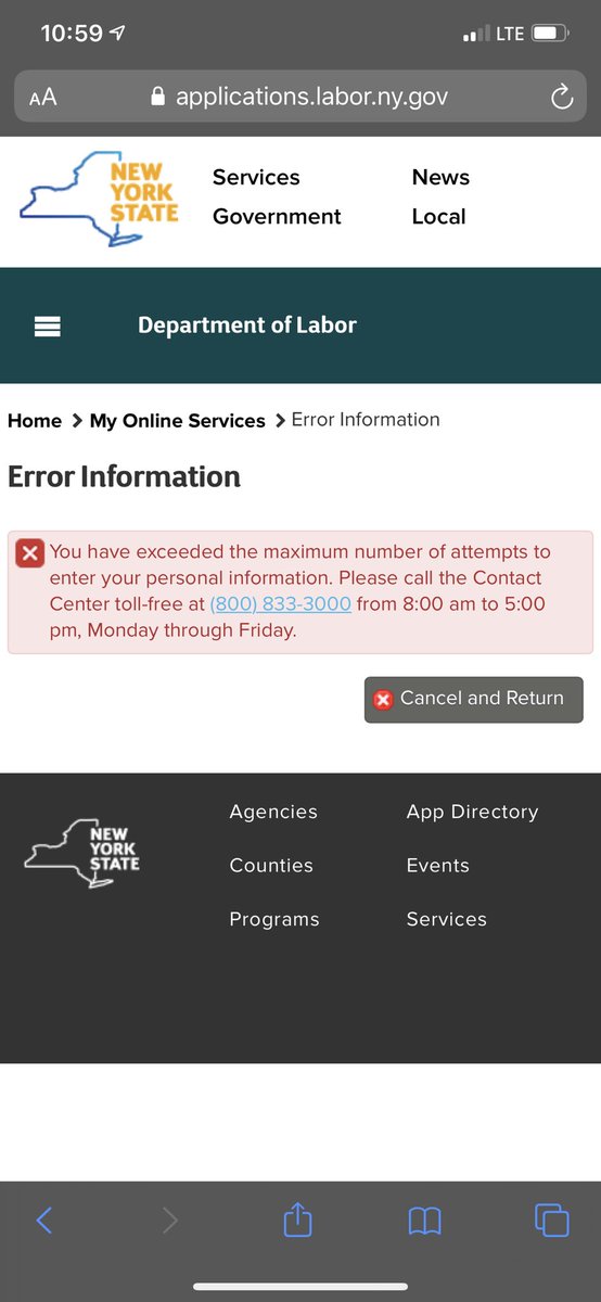 etorresss's tweet photo. I keep getting this message but the number has been saying busy for the last 3 weeks what do I do? @NYSLabor https://t.co/lESgMmhFI8