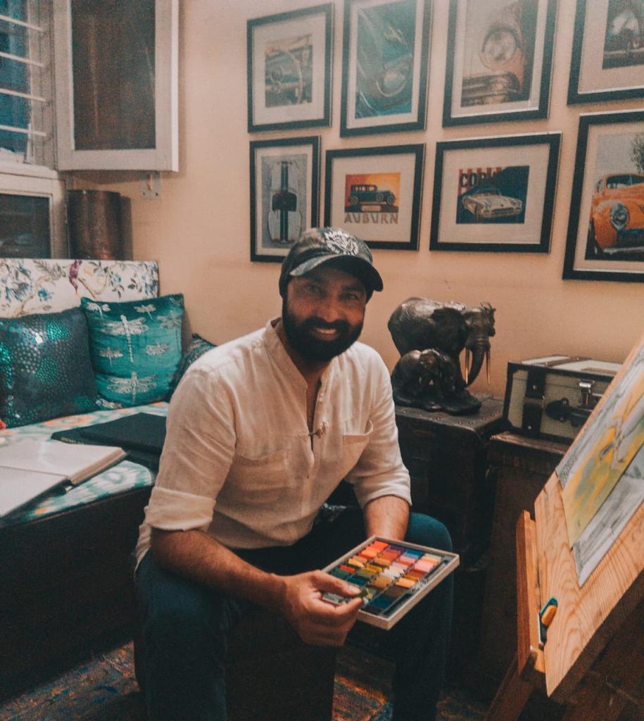 Sita_India's tweet photo. Some #wednesdaymotivation with our colleague @HarpreetBhatia who showed us how he does more than just 
contract good rates with our hotel partners !!
#paintingsession #meetourteam #talentatsita #wearetogether #bestdmcindia #workfromhomelife #virtualhappyhours #sitaindia https://t.co/vkvzIWKdYx