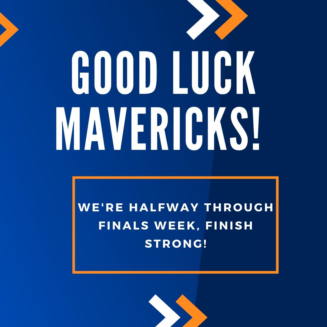 IDEASCenterUTA's tweet image. Finish strong Mavericks, we're almost there! Don't forget we are still here for you for any of your last minute studying needs.
Connect with a tutor online anytime this week from 10am-7pm at uta.edu/ideas/