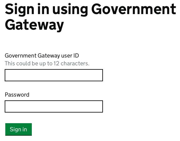 6/18Sign in using your Government Gateway username and password.