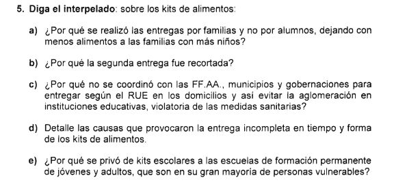 SenadoresPy's tweet photo. En la siguiente consulta, los legisladores interpelan al ministro de Educación sobre los kits de alimentos distribuidos durante la pandemia.

#SenadoPy #Pregunta5 https://t.co/czvTxPTxXa