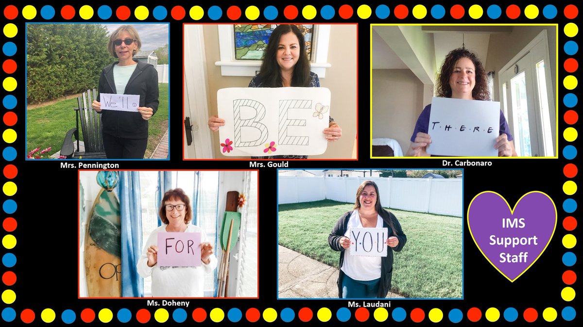 IslipMS's tweet photo. IMS Support Staff...We're always here for you! #IslipMS #islipmiddleschool #islipPride https://t.co/GL9PXsR5f2