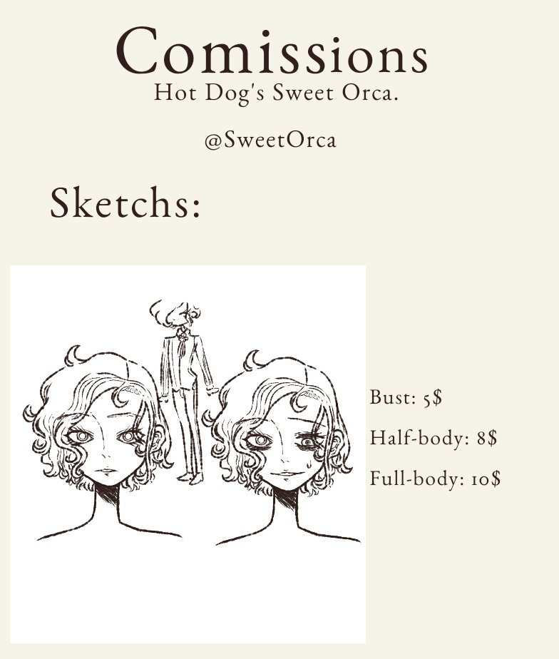 sweetorcaa's tweet photo. Here the new prices of comissions.
In case if you want some, send me a message.
Or share it too.

#drawing #digitalart #digitaldrawing #comissionsopen #comissionsavailable #illustration https://t.co/8ocIQNAEz5