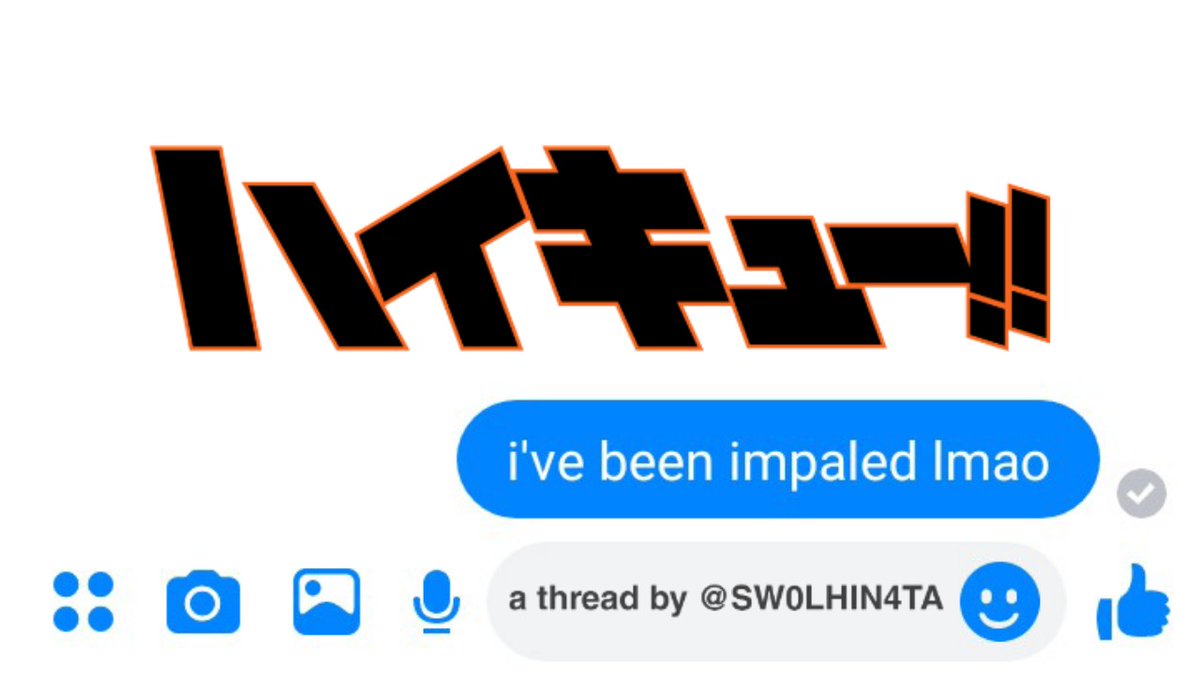 To celebrate my 300 followers milestone, i bring you this: Haikyuu characters as replies to "i've been impaled lmao" ; a thread by  @SW0LHIN4TA