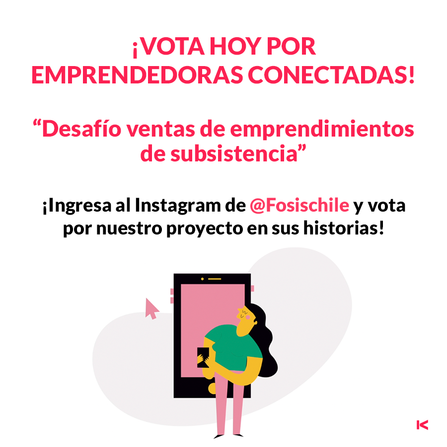 ¡VOTA HOY por Emprendedoras Conectadas! 📱
Ayúdanos eligiendo nuestro proyecto para que gane esta iniciativa. Ingresa al Instagram de @fosischile y vota por "Desafío de ventas de emprendimientos de subsistencia" en las historias.

#TalentosParaElMundoDigital
#QuédateEnCasa