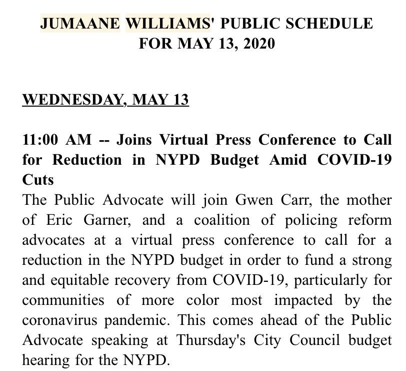 This  @JumaaneWilliams press conference is happening today >>
