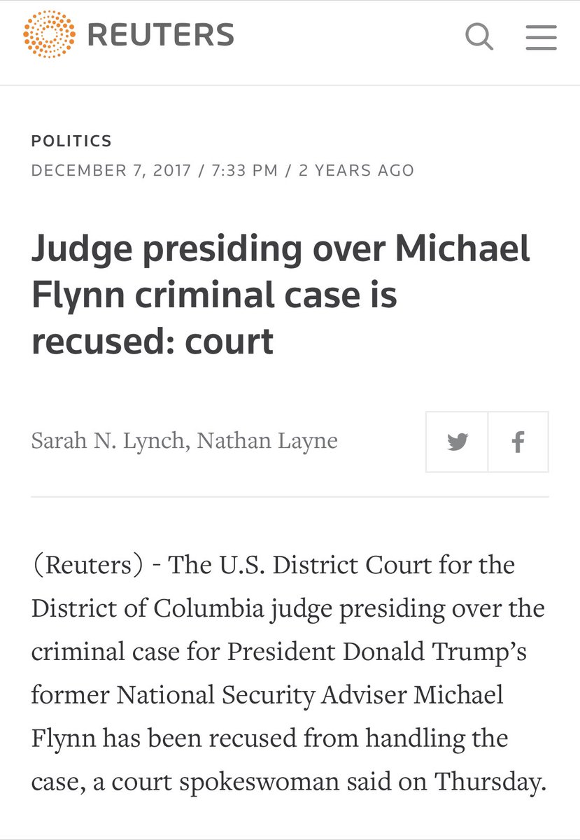 4226-  https://twitter.com/QBlueSkyQ/status/1260366918223114240...must go back before you can go forward. https://www.reuters.com/article/us-usa-trump-russia-flynn/judge-presiding-over-michael-flynn-criminal-case-is-recused-court-idUSKBN1E202VWhy did U.S. District Court Judge Rudolph Contreras recuse? https://www.fisc.uscourts.gov/current-membershipJudge Rudolph Contreras current member of FISC?WHO SIGNED THE FLYNN FISA?THE SWAMP RUNS DEEP.Q
