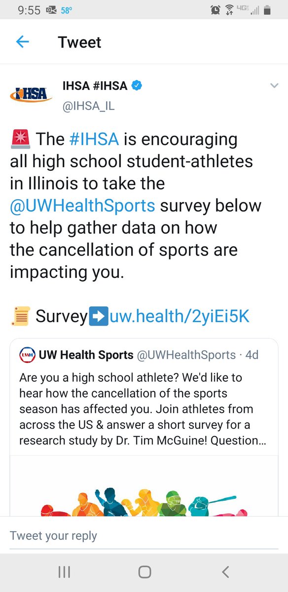 IWHS_Athletics's tweet photo. I encourage all athletes to fill this out..let them know how the cancellation of sports has impacted you because I don’t want to see it reoccur in the fall! https://t.co/Dyclhr67p9