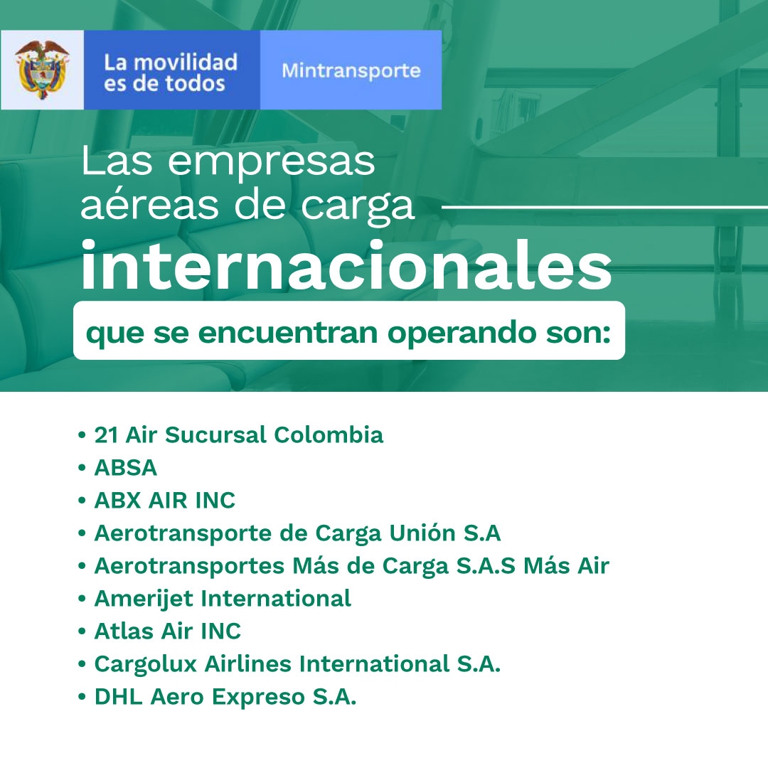 AerocivilCol's tweet photo. Durante el Aislamiento Preventivo Obligatorio también recibimos vuelos de carga de empresas aéreas internacionales. ¡Junto a los #HéroesEnLaVía ✈ trabajamos por la salud y el bienestar de los colombianos! #PrevenciónYAcción https://t.co/jMZfJmLm2q