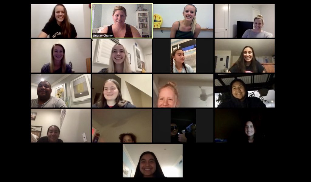 OLuGBB's tweet photo. Thank you alum for joining our Tuesday night team zoom meeting and sharing with our girls some of your fave Lancer memories, college and career advice, and most importantly reminding us that our basketball family lasts well beyond the 4 years spent at OLu! #together #WeAreOLu https://t.co/C61APhBqoy