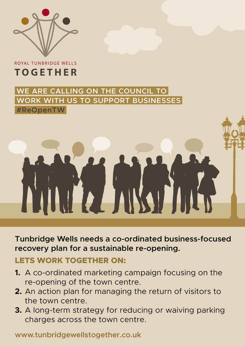 rtwtogether's tweet photo. We’re calling on @TWellsCouncil to work on a 3-point town centre recovery plan that includes a commitment to significantly reduced or waived car parking fees #parking #businesssupport #reopentw #shoplocal https://t.co/WUjSNY6QnD