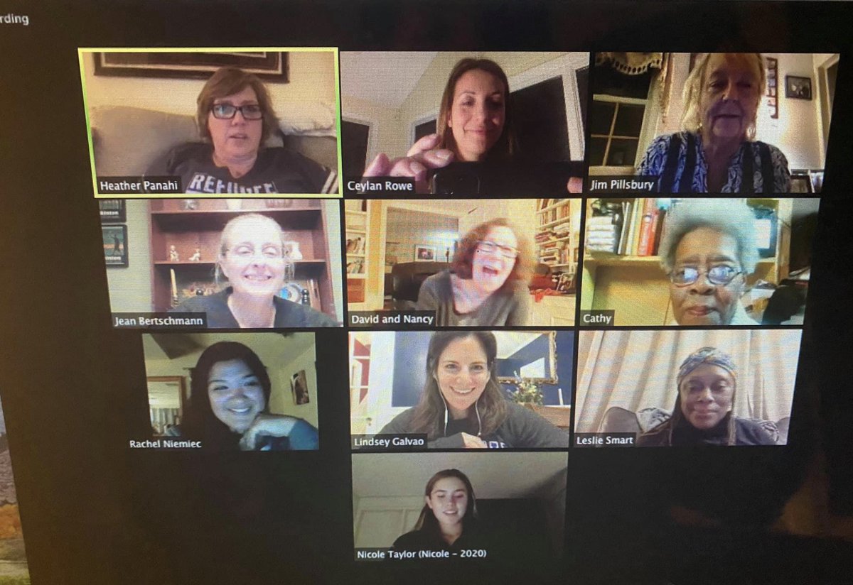 Metrowest_Women's tweet photo. Social Distancing can't keep our squad apart!  Virtual Meeting in April 2020 https://t.co/b6UuOWP7Rt