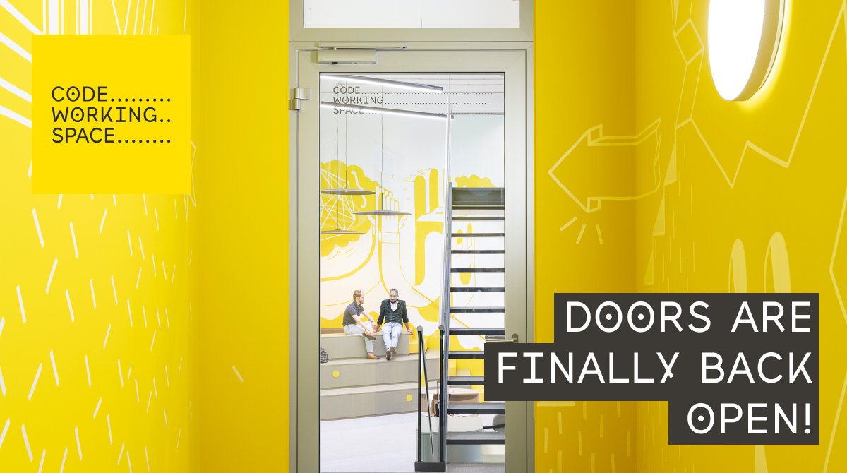 WE ARE BACK! Ab sofort stehen unsere Büroflächen und  Meetingräume wieder für Buchungen bereit - mit leichten Corona-bedingten Anpassungen.

Wir freuen uns, euch auch in dieser neuen Arbeitswirklichkeit bald wieder bei uns zu sehen! #hamburg #coworking #COVIDー19 #techcommunity