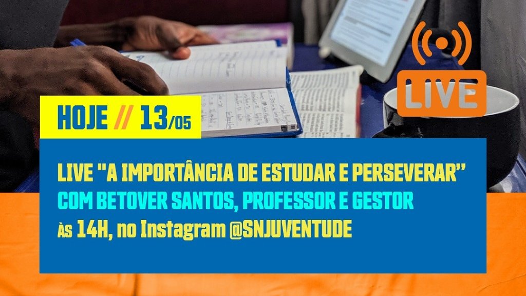 O jovem sabe os desafios que surgem no estudo à longo prazo e como pode ser frustrante estudar e não atingir o objetivo. 

Por isso a Live de hoje será com o professor Betover Santos, que falará sobre a importância da perseverança nos estudos.

Participe e convide os seus amigos!