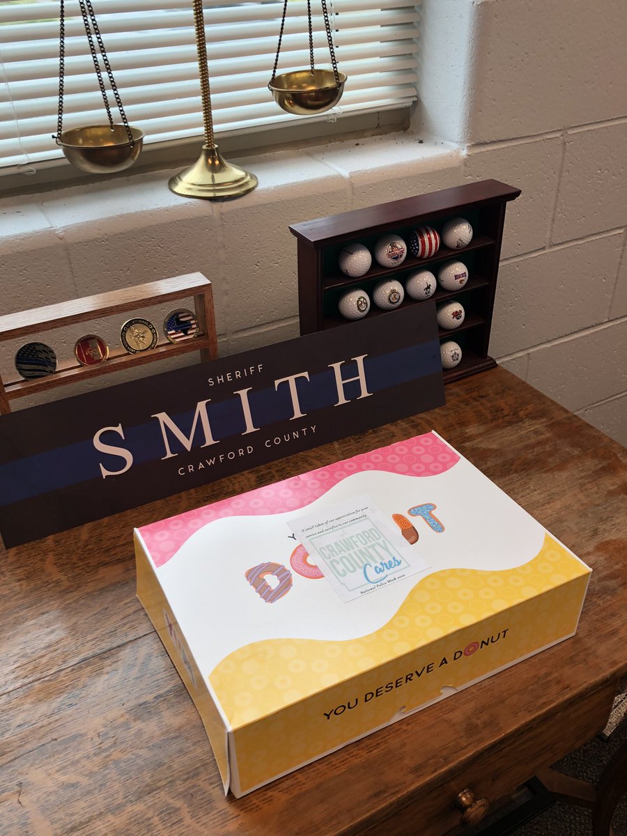 Thank you Crawford County Cares for  dropping off the treats this morning in recognition of National Police Week.