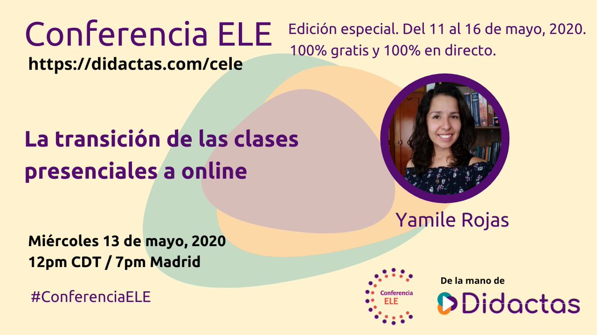 Muy pronto @EspagnolalaM
 presenta “La transición de las clases presenciales a online” #ConferenciaELE
Puedes verlo en  youtube.com/watch?v=Isv6-h…
Inscripción gratis en la Conferencia ELE en buff.ly/2WHqCsR