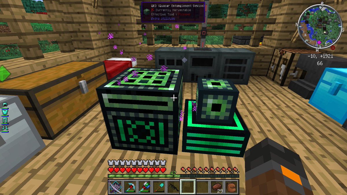 YouFroch's tweet image. 本日の進捗
QEDを組み立てて、マグナムトーチを作る
1本作るのにダイヤモンド5個、金インゴ10本、再生ポーションII、治癒ポーションIIとコストは高いけど、明かりに関係なく半径64マス湧き潰しをしてくれる超性能
これで屋根のない家でも安心
#マイクラ
#マインクラフト
#ExtraUtilities
