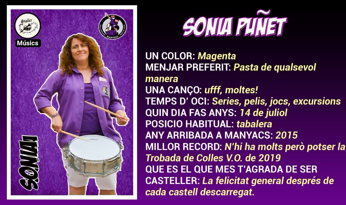 manyacsparets's tweet photo. Coneixes a les nostres #castelleres i #castellers?Avui us presentem a la: Sonia https://t.co/5JXxxU4LAy