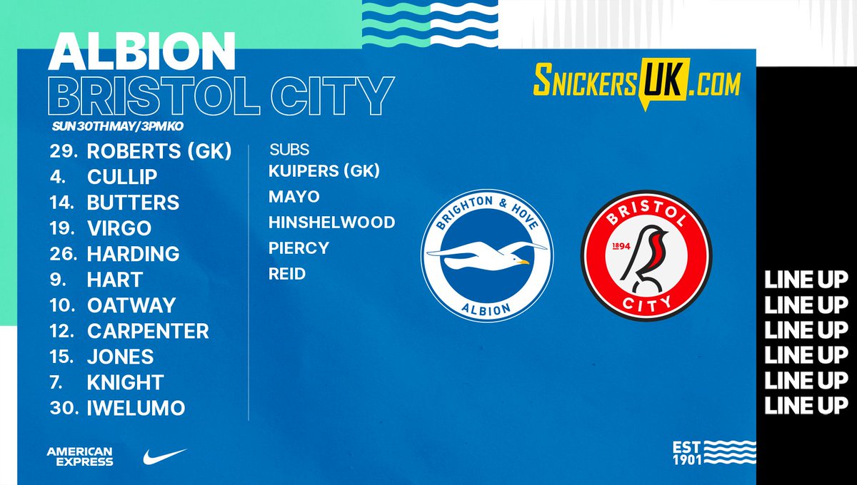 BHAFC's tweet photo. 👇 The team is in for this afternoon's game with @BristolCity. 🙌

📲 @SnickersUKcom 📲

#BHAFC 🔵⚪️ https://t.co/wORqe6S2Mb