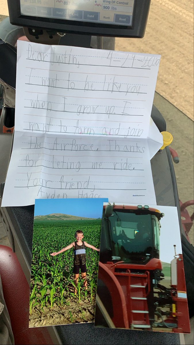 JMCampbellFarms's tweet photo. My wife delivered a letter to the field yesterday from our neighbor’s boy. This was a great reminder to always be the best version of yourself, because you never know who is looking up to you. https://t.co/mskKhBr3Rv