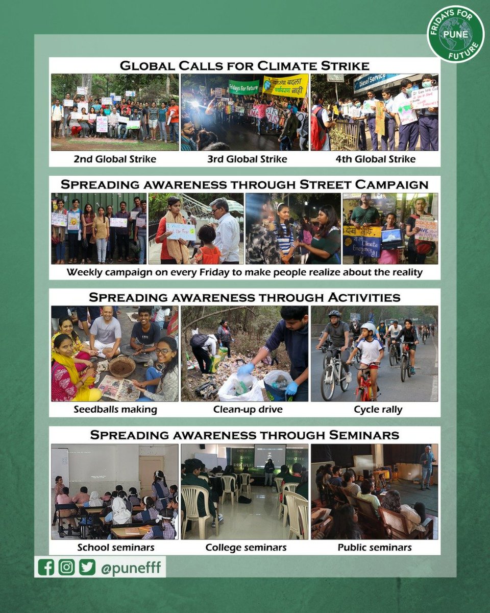 FFFIndia's tweet photo. Sharing the journey of @punefff which started on the 2nd #GlobalClimateStrike. Proceeding with various activities, we are now striking online and trying to mobilize people featuring their sustainable hobbies in #HumansForFuture campaign along with online posters(1/2) https://t.co/EtEojDA6Ei