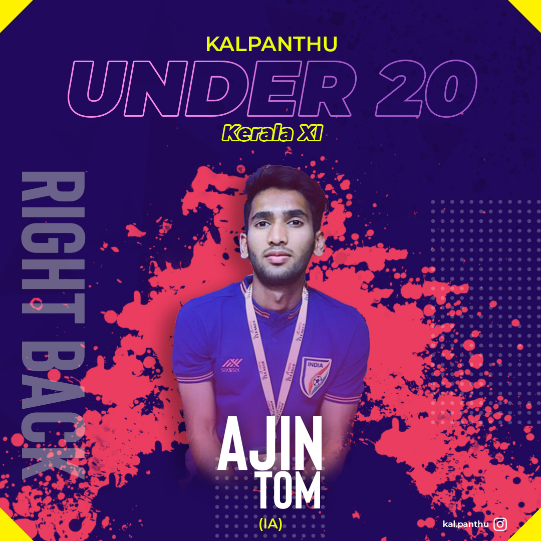 Right Back: Ajin TomTeam:  @indianarrows Ajin is a versatile defender who can also play in the midfield. With the Indian Arrows experience under his belt, the full-back will be expected to secure a starting role at a top club very soon.