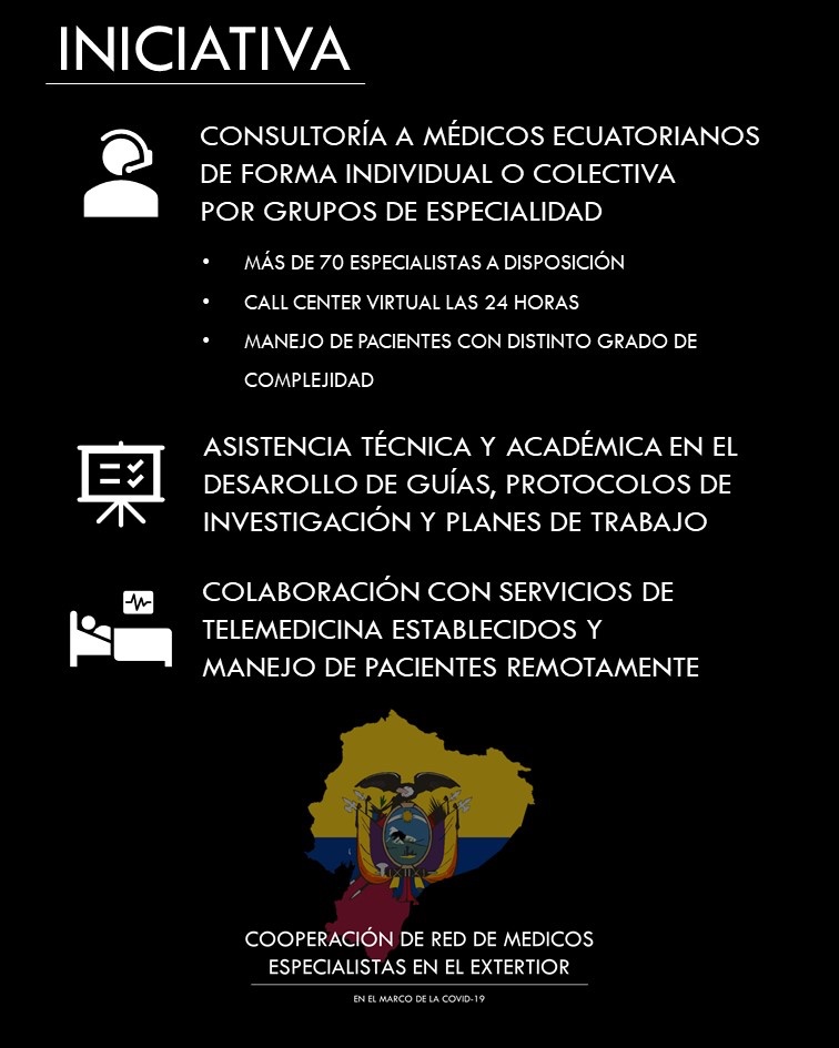 EcuadorianTask's tweet photo. Grupo de #médicos ecuatorianos especialistas alrededor del mundo (USA, España, Alemania, etc.) con amplia experiencia en primera linea frente a la #pandemia del #COVID19 . Creado con la misión de compartirla de forma voluntaria con organismos #ecuatorianos. #EcuadorSolidario https://t.co/fIHKZGgdzl
