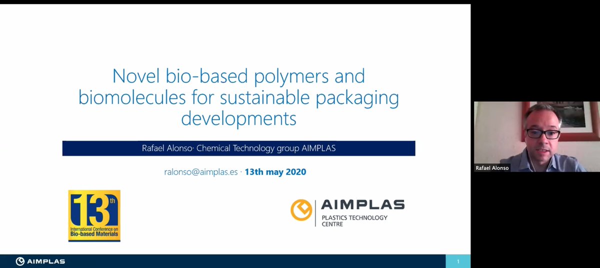 DGreenblogger's tweet photo. Last presentation of Day 2 of @novaInstitut #Biomaterials online conference is from Rafael Alonso of @aimplas on
Novel Bio-based Polymers and Biomolecules for Sustainable Packaging Developments https://t.co/oPyOEr7ysw