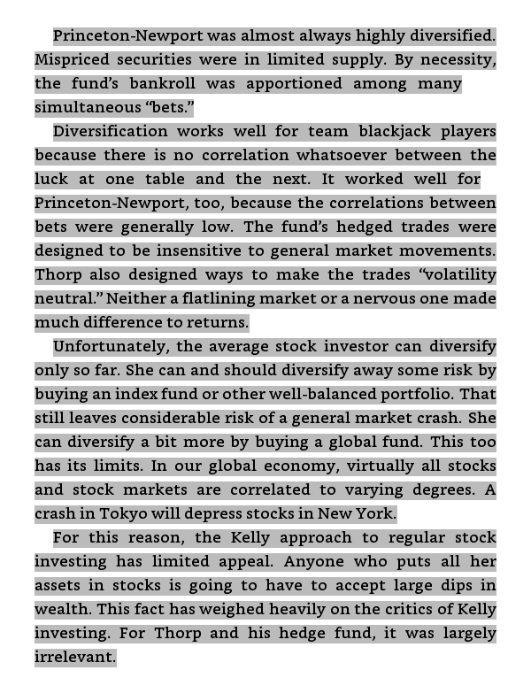 3.) Kelly formula: The rule of 1/n: "the chance of your bankroll ever dipping down to half it's original size is ... 1/2."How to smooth the ride: fractional kelly and diversification.