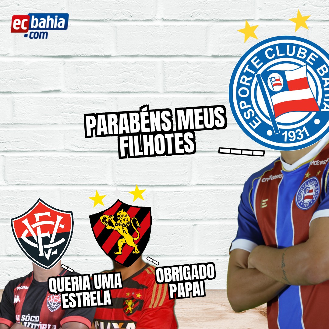 ecbahiapontocom's tweet photo. Parabéns, meus filhotes 😏😌 Marque aquele seu amigo rubro-negro que queria ser o #MaiorDoNordeste e ter uma estrela bordada no peito, assim como é o Bahia 😂
⠀⠀⠀⠀⠀⠀⠀⠀ ⠀⠀⠀⠀⠀⠀⠀⠀
#BBMP #ecbahia #ecbahiapontocom #futebol #memes #zoeira #popoti #vice #aniversário https://t.co/SLvVdlJ1Vw